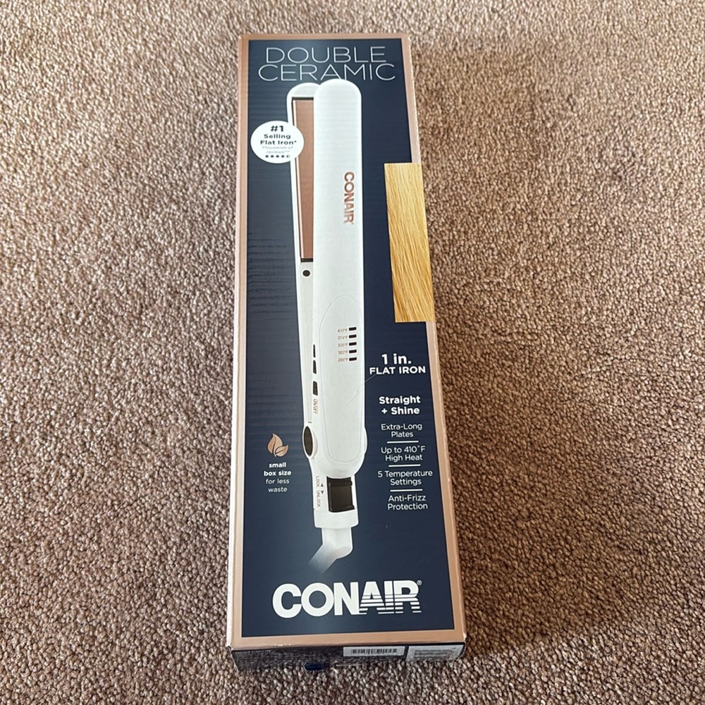 Conair Double Ceramic 1 inch flat iron new